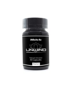 INfinite Rx brand Unwind model wellness supplement container with a sleek secure closure