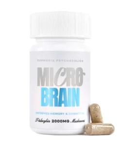 Euphoria brand Brain Capsules two thousand milligram specialty supplement container with a secure lid