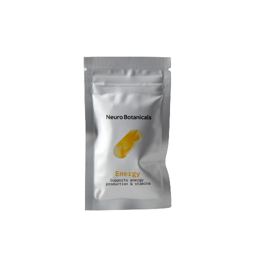Neuro Botanicals brand Energy Formula model ten count one hundred milligram specialty supplement container