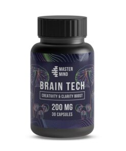 Front view of Mastermind brand Brain Tech Capsules six thousand milligram specialty supplement packaging