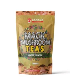 Front view of Canada Edition Ginger Turmeric flavor one thousand milligram specialty dry botanical tea blend packaging